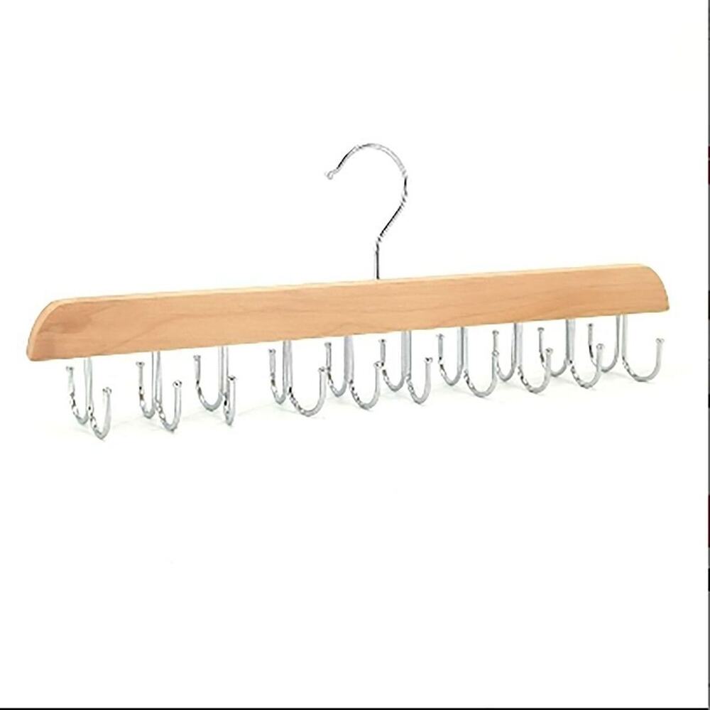 Wooden Multi Hook Hanger 20 Hooks Space Saving Closet Organizer Natural